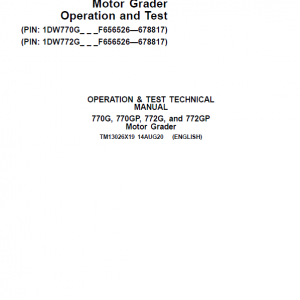 John Deere 770G, 770GP, 772G, 772GP Grader Technical Manual (S.N F656526 -F678817) - Image 2