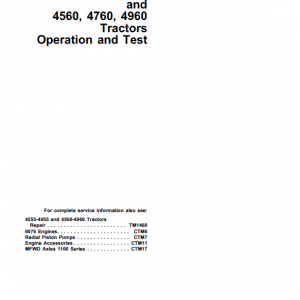 John Deere 4555, 4755, 4955 Tractors Repair Service Manual