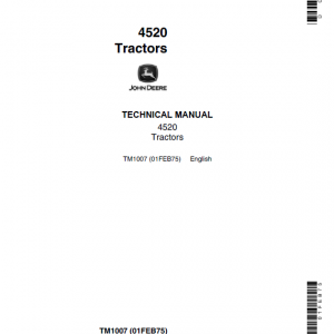 John Deere 4520 Tractor Service Manual