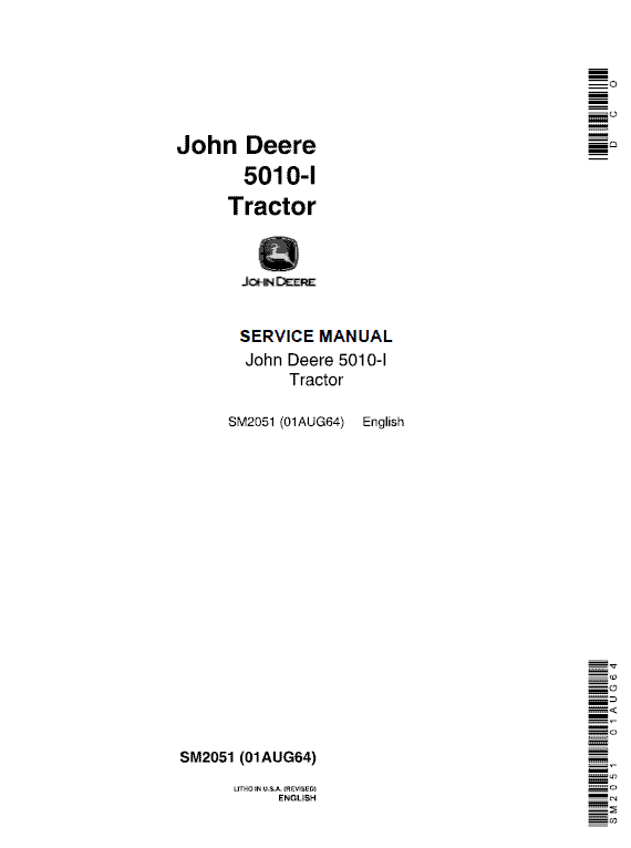 John Deere 5010-i Tractor Repair Service Manual SM2051