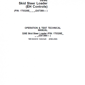 John Deere 326E SkidSteer Loader Technical Manual (EH Controls - SN after J247388) - Image 2