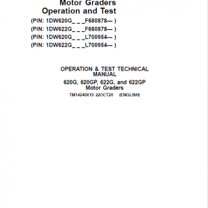 John Deere 620G, 620GP, 622G, 622GP Grader Technical Manual (S.N F680878 & L700954 - ) - Image 5