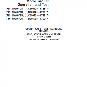 John Deere 670G, 670GP, 672G, 672GP Grader Technical Manual (S.N 656729 -678817) - Image 2