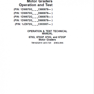 John Deere 670G, 670GP, 672G, 672GP Grader Technical Manual (S.N 680878 & C003007 - ) - Image 2