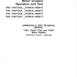 John Deere 770G, 770GP, 772G, 772GP Grader Technical Manual (S.N F680878 - F680877) - Image 2