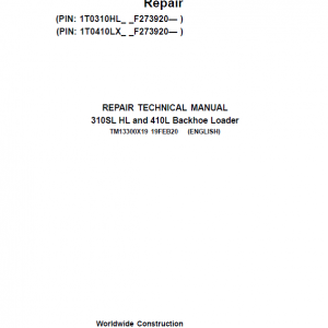 John Deere 310SL HL, 410L Backhoe Loader Service Manual (S.N F273920 -F390995)