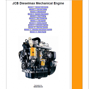 JCB 444, 448 Dieselmax Mechanical Engine Repair Service Manual