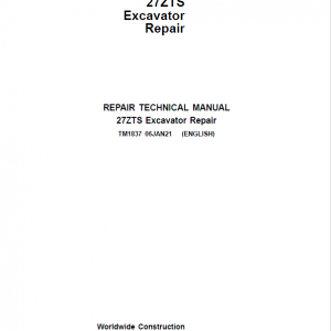 John Deere 27ZTS Excavator Repair Service Manual