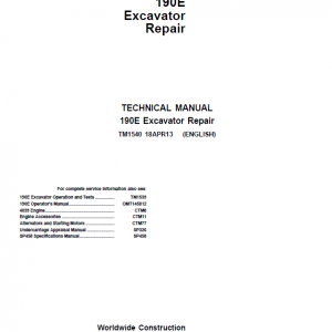 John Deere 190E Excavator Repair Service Manual