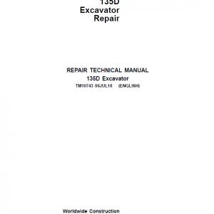 John Deere 135D Excavator Repair Service Manual