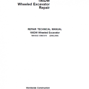 John Deere 190DW Wheeled Excavator Service Manual