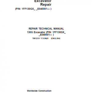 John Deere 130GLC Excavator Repair Service Manual (S.N after E040001 -)