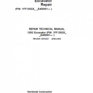 John Deere 135GLC Excavator Repair Service Manual (S.N after E400001 - )