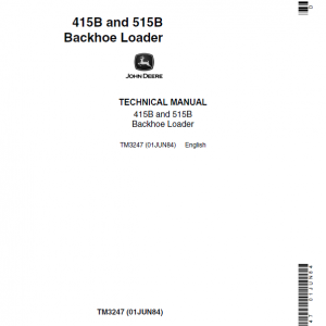 John Deere 415B, 515B Backhoe Loader Repair Service Manual