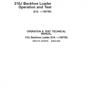 John Deere 310J Backhoe Loader Repair Technical Manual (S.N before - 159759 ) - Image 2