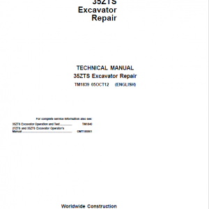 John Deere 35ZTS Excavator Repair Technical Manual - Image 2