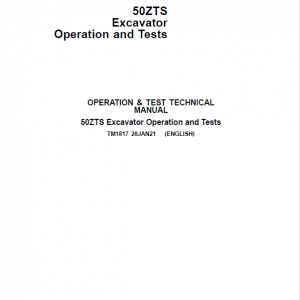 John Deere 50ZTS Excavator Repair Technical Manual - Image 2