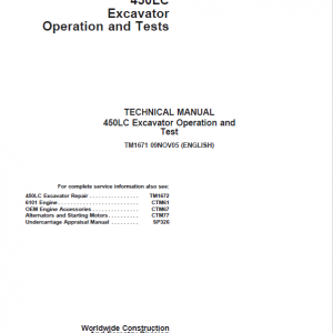 John Deere 450LC Excavator Repair Technical Manual - Image 2