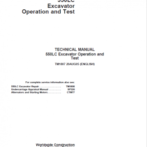 John Deere 550LC Excavator Repair Technical Manual - Image 2