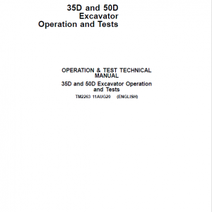 John Deere 30D, 50D Excavator Repair Technical Manual - Image 2