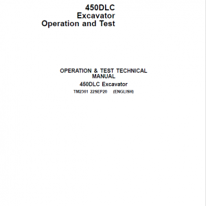 John Deere 450DLC Excavator Repair Technical Manual - Image 2