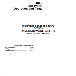 John Deere 490E Excavator Repair Technical Manual - Image 2