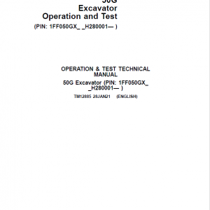 John Deere 50G Excavator Repair Technical Manual (S.N after H280001 - ) - Image 2