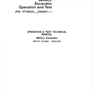 John Deere 380GLC Excavator Repair Technical Manual (S.N after D900001 - ) - Image 2