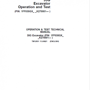 John Deere 35G Excavator Repair Technical Manual (S.N after K270001) - Image 2