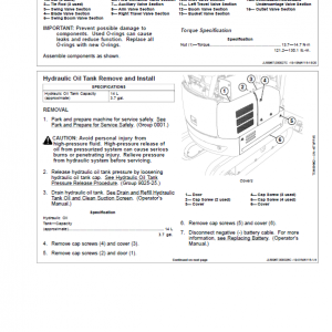 John Deere 17G Excavator Repair Technical Manual (S.N after K225001) - Image 5