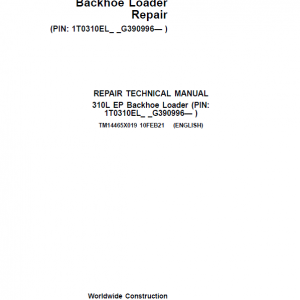 John Deere 310L EP Backhoe Loader Repair Service Manual (S.N after G390996 -)