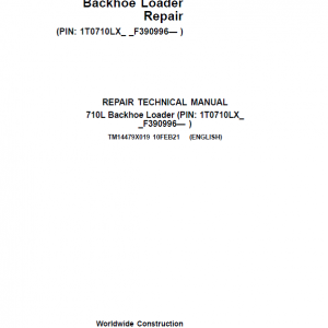 John Deere 710L Backhoe Loader Repair Service Manual (S.N after F390996 -)