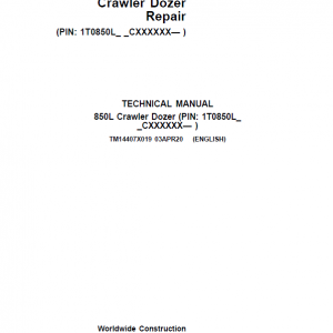 John Deere 850L Crawler Dozer Repair Service Manual (S.N after CXXXXXX - )