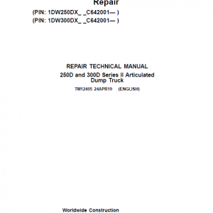 John Deere 250D, 300D Series 2 Dump Truck Service Manual (S.N. after C642001 - )