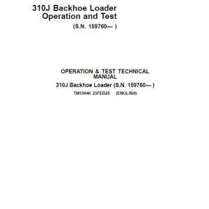 John Deere 310J Backhoe Loader Repair Technical Manual (S.N after 159760 - ) - Image 2