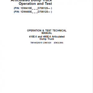 John Deere 410E II, 460E II Articulated Dump Truck Technical Manual (S.N. D708125 - ) - Image 2