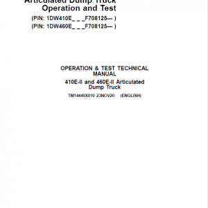 John Deere 410E II, 460E II Articulated Dump Truck Technical Manual (S.N. F708125 - ) - Image 2