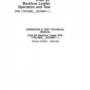 John Deere 310K EP Backhoe Loader Repair Technical Manual (S.N after G219607 - ) - Image 2