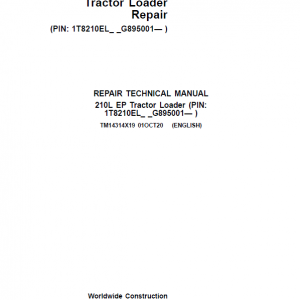 John Deere 210L EP Tractor Loader Repair Service Manual (S.N after G895001 - )