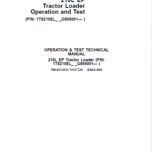 John Deere 210L EP Tractor Loader Repair Technical Manual (S.N after G895001 - ) - Image 2