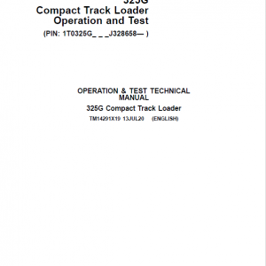 John Deere 325G Compact Track Loader Repair Technical Manual (S.N after J328658 - ) - Image 2