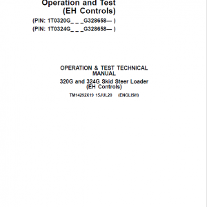 John Deere 320G, 324G SkidSteer Loader Technical Manual (EH Controls - S.N after G328658 ) - Image 2