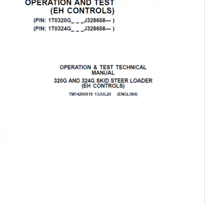 John Deere 320G, 324G SkidSteer Loader Technical Manual (EH Controls - S.N after J328658 ) - Image 2