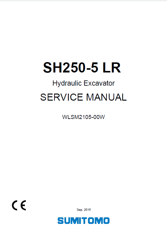 Sumitomo SH250-5 LR Hydraulic Excavator Repair Service Manual