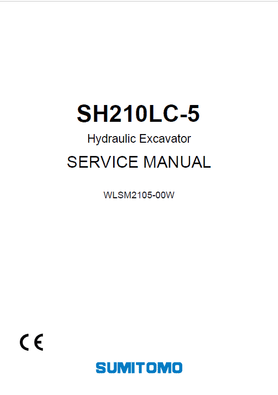 Sumitomo SH210LC-5 Hydraulic Excavator Repair Service Manual