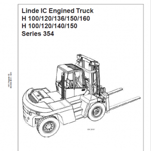 Linde H100, H120, H136, H150, H160 Forklift 354 Series Repair Service Manual