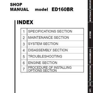 Kobelco ED160BR Hydraulic Excavator Repair Service Manual