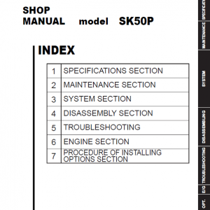 Kobelco SK50P Hydraulic Excavator Repair Service Manual