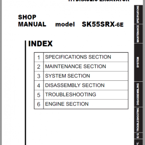 Kobelco SK55SRX-6E Hydraulic Excavator Repair Service Manual