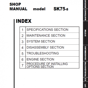 Kobelco SK75-8 Hydraulic Excavator Repair Service Manual